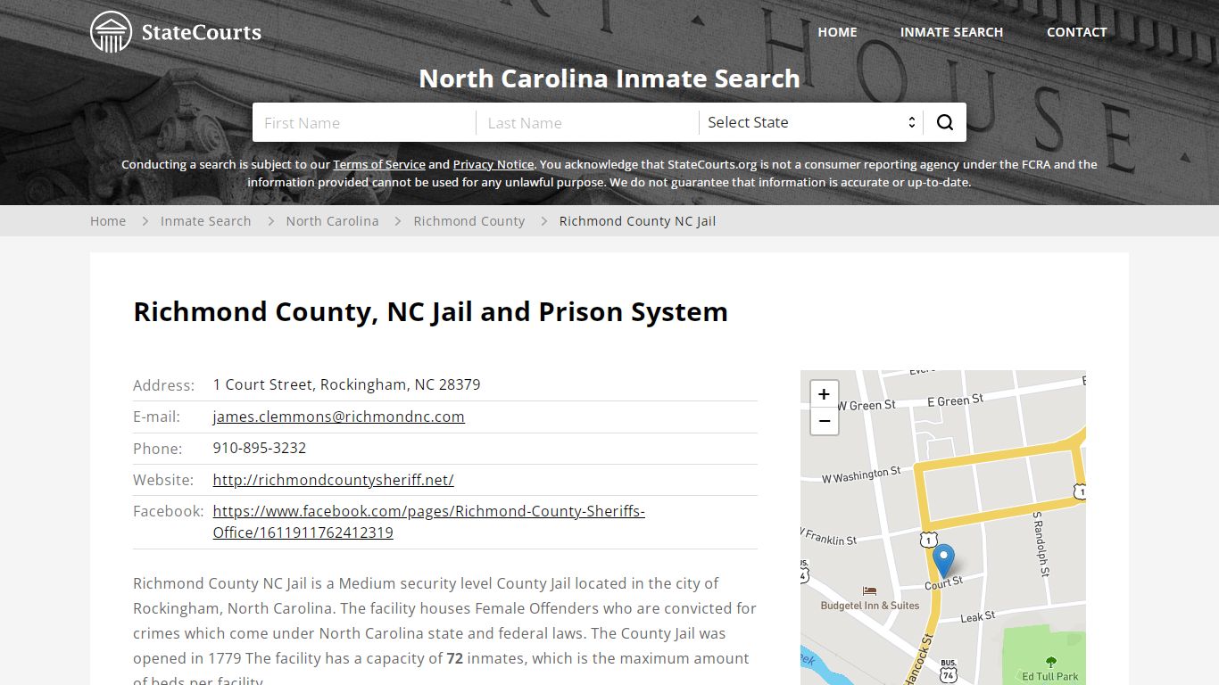 Richmond County, NC Jail and Prison System - State Courts